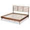 Baxton Studio Shiro Mid-Century Modern Ash Walnut Finished Wood King Size Platform Bed 182-11107-9409-Zoro - alternate 3